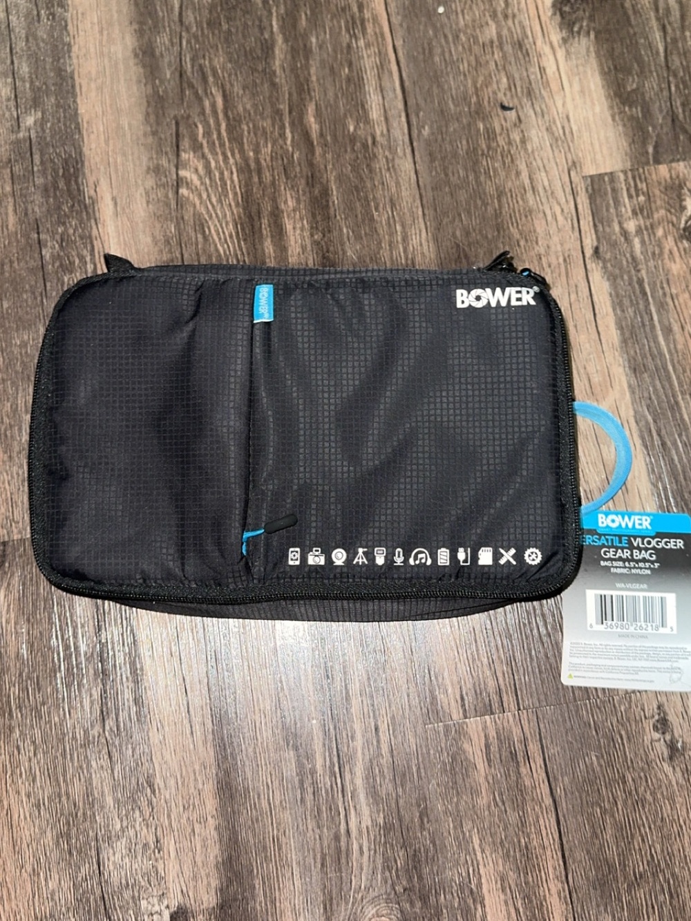BOWER Black and Blue Versatile Vlogger Gear Bag